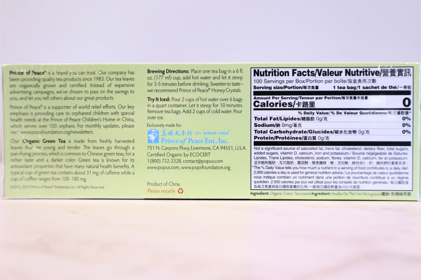 Prince of Peace® Organic Green Tea