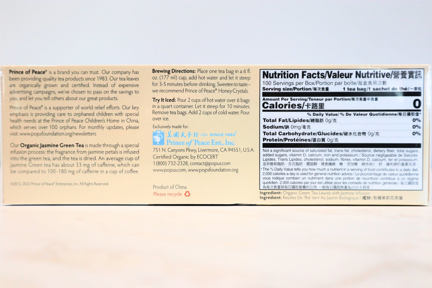 Prince of Peace® Organic Jasmine Green Tea